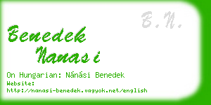 benedek nanasi business card